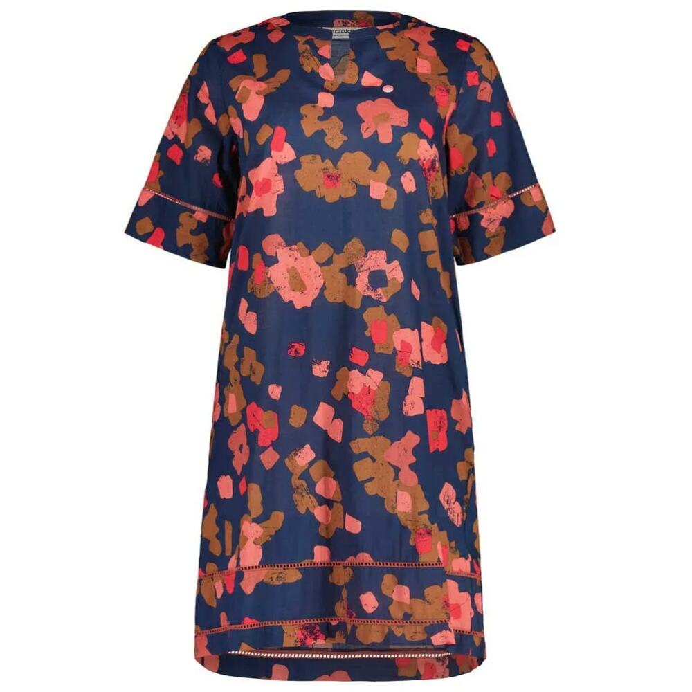 Maloja NuovaM Organic Cotton Tunic Dress | Sz M. Navy, Pink Midnight Primrose